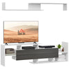 HOMCOM Modern TV Cabinet with Wall Shelf, TV Unit with Storage Shelf and Cabinet, for Wall-Mounted 65