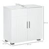 kleankin Pedestal Under Sink Cabinet, Modern Bathroom Vanity Unit, Storage Cupboard with Double Doors, Adjustable Shelf, White