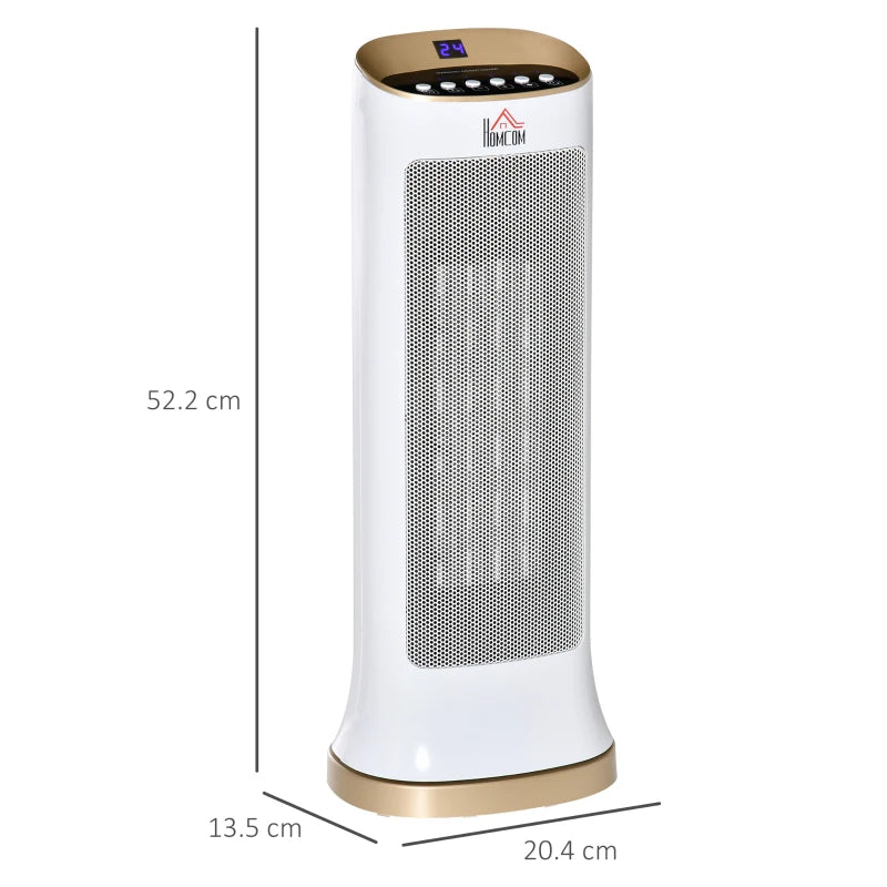 HOMCOM 2000W Electric Heater, PTC Ceramic Portable Fan Heater with Overheating & Tip-Over Protection, 45Â° Oscillating Energy Efficient Electric Heater for Home, Office, Study, Bedroom