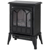 HOMCOM Freestanding Electric Fireplace, Electric Stove Heater with LED Flame Effect, Overheating Safety System, 1000W/2000W Black