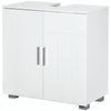 kleankin Pedestal Under Sink Cabinet, Modern Bathroom Vanity Unit, Storage Cupboard with Double Doors, Adjustable Shelf, White