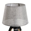 HOMCOM Wooden Tripod Table Lamp for Side, Desk or End Table with E27 Bulb Baseï¼ˆGrey Shadeï¼‰