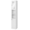 kleankin Tall Bathroom Storage Cabinet with Mirror, Freestanding Floor Cabinet Tallboy Unit with Adjustable Shelves, White