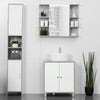 kleankin Under Sink Cabinet, Bathroom Vanity Unit, Pedestal Under Sink Design, Storage Cupboard with Adjustable Shelves, White and Grey