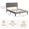 HOMCOM Double Velvet-Feel Headboard Bed Frame - Grey