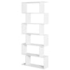 HOMCOM Wooden Wood S Shape Storage Display 6 Shelves Room Divider Unit Chest Bookshelf Bookcase Cupboard Cabinet Home Office Furniture (White)