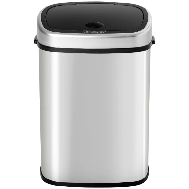 HOMCOM Stainless Steel Kitchen Sensor Dustbin Automatic Touchless Rubbish Garbage Waste Bin 48L Silver