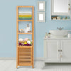 HOMCOM 140cm Tall Bathroom Cabinet, Freestanding Storage Unit w/ 3 Shelves, Utility Organiser Cupboard for Home Kitchen