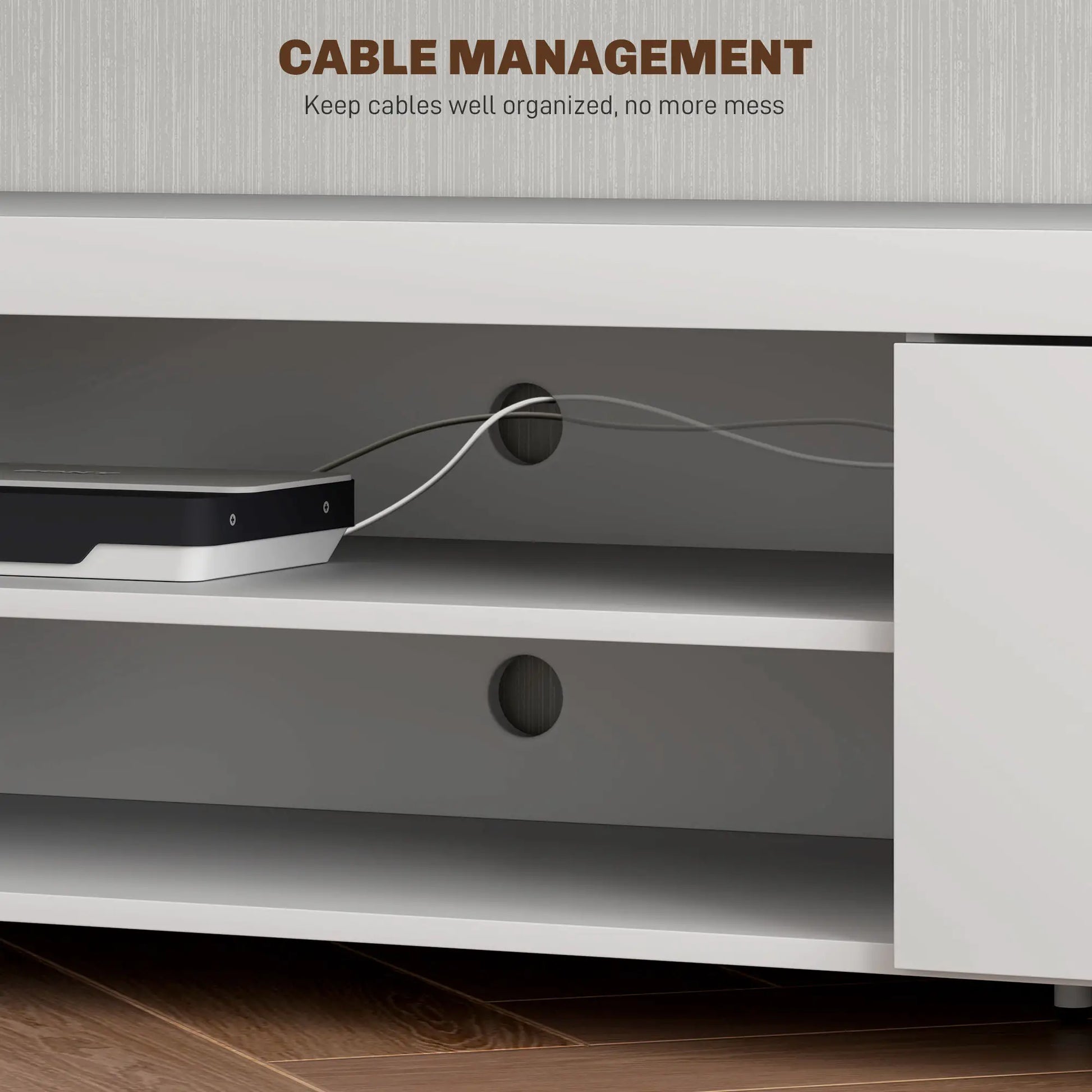 HOMCOM Modern TV unit Cabinet Entertainment Centre for TVs up to 90" w/ Cabinet Shelf for Living room Bedroom White