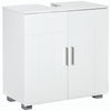 kleankin Pedestal Under Sink Cabinet, Modern Bathroom Vanity Unit, Storage Cupboard with Double Doors, Adjustable Shelf, White