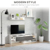 HOMCOM Modern TV Cabinet with Wall Shelf, TV Unit with Storage Shelf and Cabinet, for Wall-Mounted 65