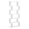 HOMCOM Wooden Wood S Shape Storage Display 6 Shelves Room Divider Unit Chest Bookshelf Bookcase Cupboard Cabinet Home Office Furniture (White)